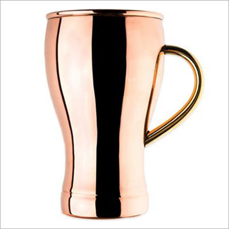 Pure Copper Pint Glass with Handle