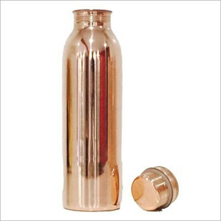 Pure Copper Ayurvedic Water Bottle - 600/900/1050 ml Leak-Proof Seal Cap Polished Finish