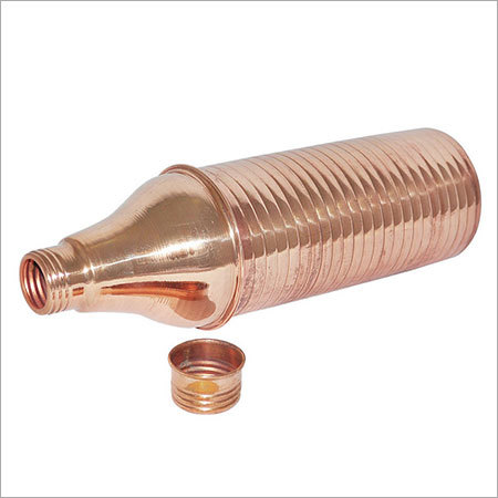 Pure Copper Bottles Joint Free with Ayurvedic Benefited 1 Liter, Copper, 10x2 Inches | Leak Proof, Durable Design, Hammered Finish, Screw Cap Seal