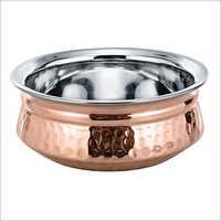 Copper Steel Handi - Large Capacity, Copper Exterior With Steel Interior, Hammered Design