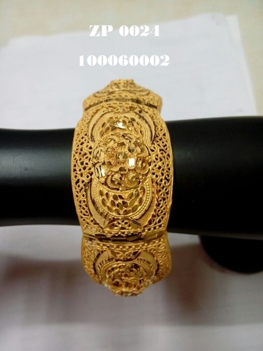 Artificial Gold Plated Bangles - Copper Base, 1 Gram, 24Ct Gold Plating | Intricate Etched Design, Stylish Accessory