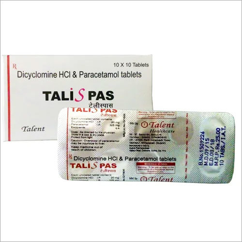 Dicylomine HCL and Paracetamol Tablets