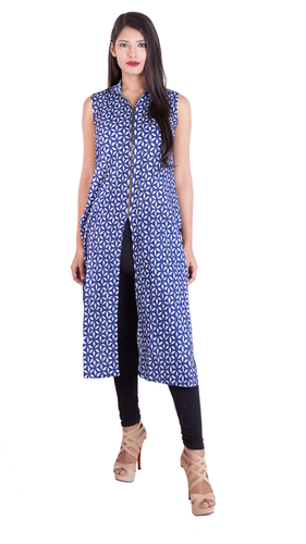 Blue White Designer Kurti