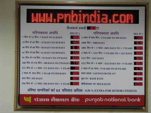 Bank Interest Rate Board with Moving Display