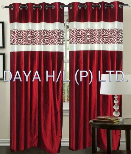 Designer Curtains - Polyester 72x96 Inches Burgundy | Elegant Geometric Design, Light Control, Privacy Shield
