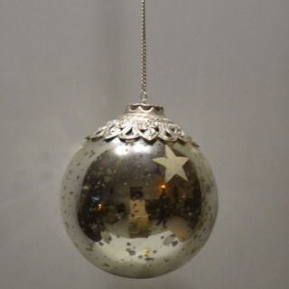 Easy To Install Glass Silver Hanging Balls