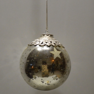 Glass Silver Hanging Balls