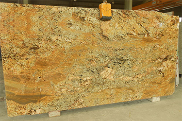 Shalimar Gold Granite - Slabs 10-20 mm Thick, Polished Surface Finish | Waterproof, Defect-Free, Long Lasting Shine, Easy to Clean