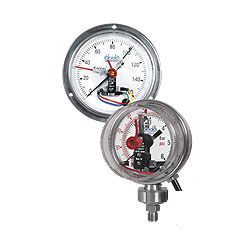 Pressure Gauge With Electric Contact Dial Material: Glass