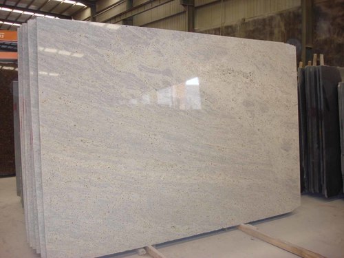 Kashmir White Granite Slab - 15-20 mm Thick, Polished Finish | Classy Appearance, Fine Texture, Easy to Clean, Impact Resistant