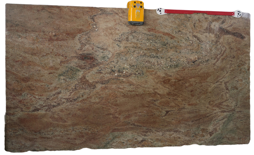 Rosewood Granite Slab - 10-15mm Polished Surface, Moisture Resistant, Easy to Clean, Highly Durable for Flooring and Countertops