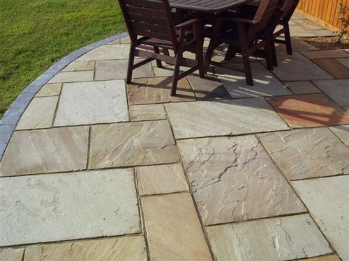 Golden Fossil Sandstone - Slabs 15-25mm Thick Rough-Rubbing Finish | Eye-Striking Look Easy to Clean Chemical and Acid Resistant