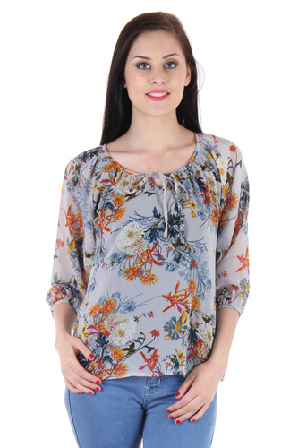 Flower Print Ladies Tops