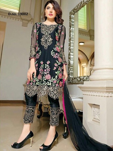 Salwar Suit - Pure Cotton with Embroidery Top, Semi Lawn with Embroidery Bottom, Pure Cotton Print Dupatta | Perfect for Ethnic Wear Enthusiasts