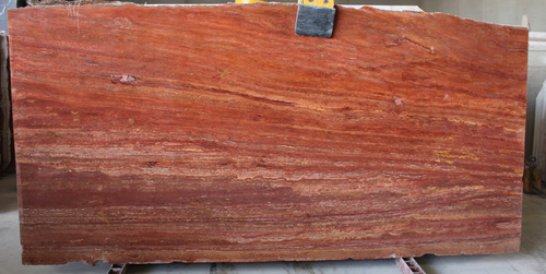Red Travertine Marble Slab - Polished, 10-20 mm Thickness | Beautiful Appearance, Extraordinary Patterns, Attractive Look, Easy to Clean