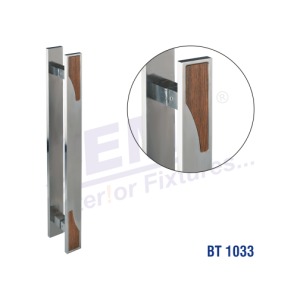 Laser S.S. + Wood Glass Door Handle