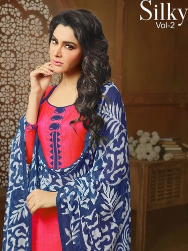 Designer Salwar Suit - Cotton Silk Top, Cotton Bottom, Chiffon Dupatta | Elegant Ethnic Wear with 12 Unique Designs