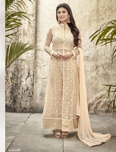 Cream Color Heavy Designer Salwar Suits 