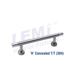 H-Concealed Cabinet Handle - Stainless Steel 150x25x20mm, Polished Finish | Concealed Design, Easy Installation, Modern Style