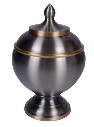 Gifts And Crafts Brushed Steel Matt Brass Urn