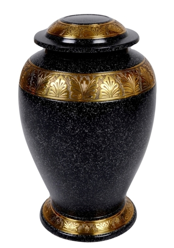 Gifts And Crafts Black Patina Gold Brass Urn