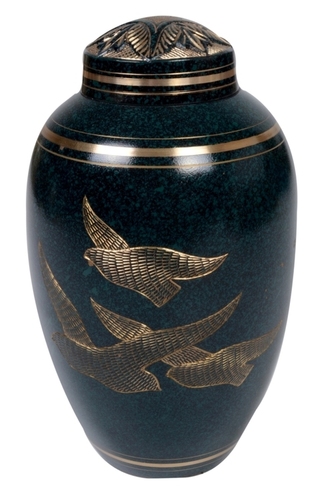 Gifts And Crafts Flying Bird Brass Urn
