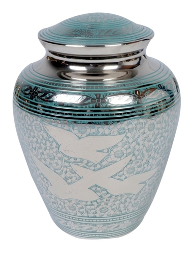 Gifts And Crafts Classy Engraved Flying Bird Brass Urn