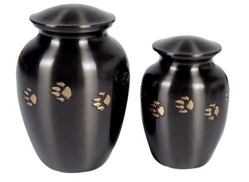Gifts And Crafts Paw Black Matt Brass Urn