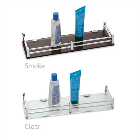 Square Shelf - Smoke & Clear Finish, Durable Metal, Corrosion Resistant, Easy Installation, Modern Design, Long Lasting Quality
