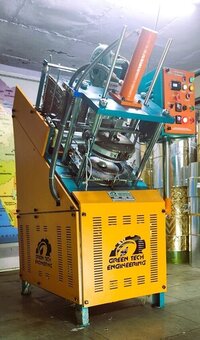 Automatic Buffet Plate Making Machine - 220v, 350kg Weight, Green Color | Plc Control, Non-computerized Paper Cutting Mechanism