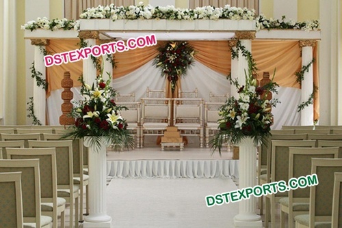 Wedding Roman Pillar Fiber Mandap