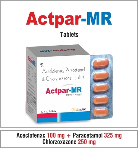 Aceclofencec 100 +Paracetamol 325 + Chlozoxazone 250