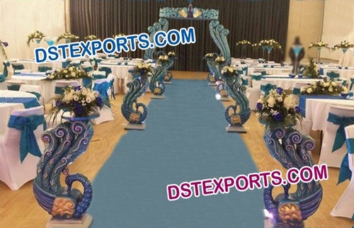 Wedding Passage Peacock Pillar - Fiberglass 72 Inches Blue
