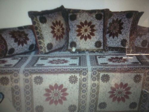 Designer Sofa Cover - Cotton Blend, Variable Dimensions, Beige | Floral Pattern, Enhanced Comfort, Durable Fabric, Easy Cleaning