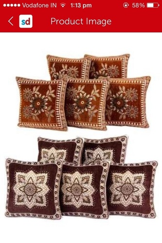 Designer Cushion Cover - Cotton Blend, 16x16 Inches, Brown | Zipper Closure, Soft Fabric, Floral Pattern, Durable Material