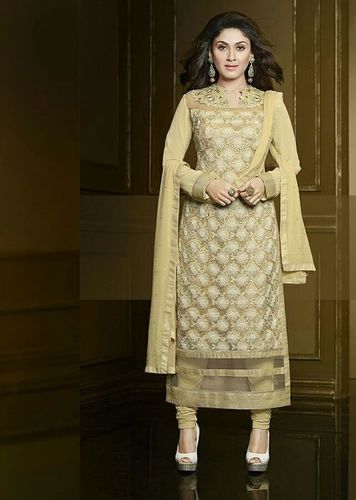 Golden color Georgette Salwar Kameez