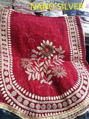 Designer Sofa Cover - Velvet, Variable Size, Red | Elegant Floral Design, Durable Fabric, Easy Cleaning, Sofa Protection