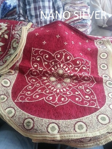 Designer Sofa Cover - Polyester, Variable Dimensions, Burgundy, Floral | Durable Fabric, Enhanced Comfort, Easy Cleaning, Stylish Design, Sofa Protection