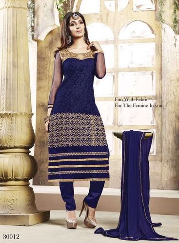 Blue color Georgette Mono Net Salwar Kameez