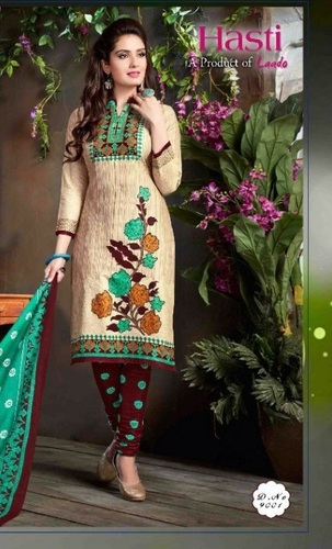 Hasti Vol-9 - Cotton Print Fabric Ethnic Wear | Top Bottom & Dupatta Set 12 Elegant Designs