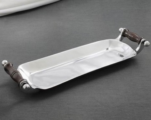 Wooden Handle Steel Tray