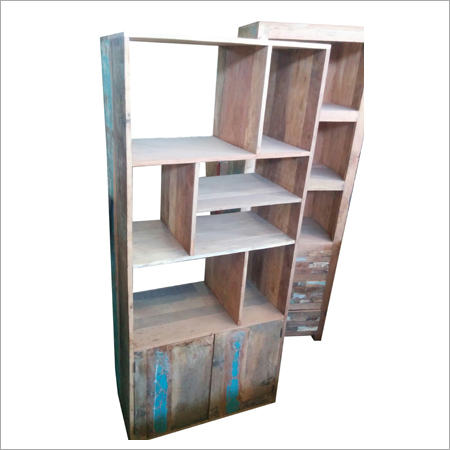 Reclaimed Wood Book Rack - Crafted from Quality Approved Wood, Iron Accents | Robust, Highly Durable, Unique Pattern, Accurate Dimensions