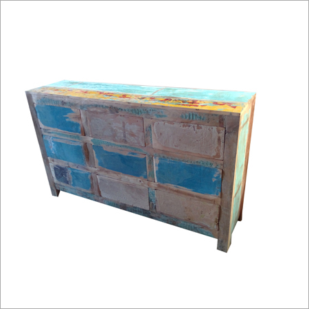 Reclaimed Wooden Drawer Chest - Premium Grade Wood, Iron Accents | High Strength, Robust Design, Space-Efficient Storage Solution