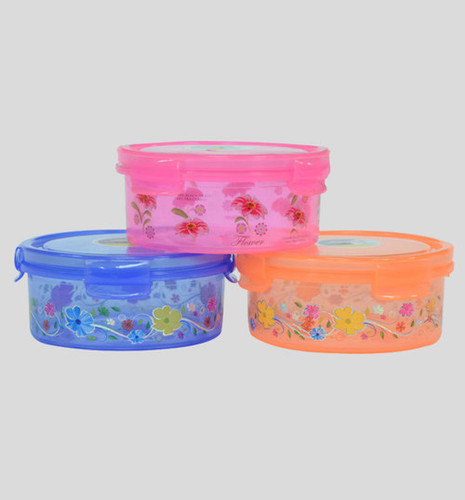 Air Tight & Leak Prof Round Container Printed Embo