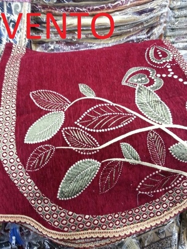 Designer Sofa Cover - Velvet, Variable Dimensions, Burgundy | Floral Pattern, Durable Fabric, Easy Cleaning, Stylish Design