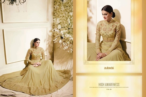 Kali 451-455 Series Salwar Suit - Georgette Top With Embroidery, Santoon Bottom, Nazneen Dupatta With Lace Border, 5 Elegant Designs