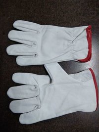 Driving Leather Gloves - Leather, Free Size, White | Full Finger Design, Durable And Tear-resistant, Unisex Style