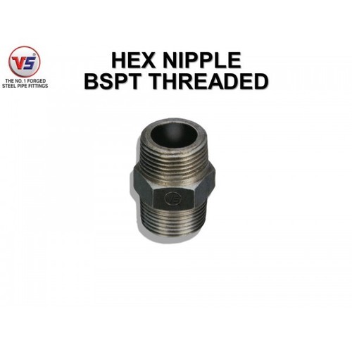Vs Steel Hex Nipple Heavy Die Head Thread Black