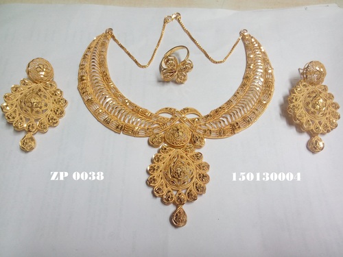 Golden Latest Fancy Necklace Set