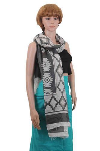 Grey & White Fancy Viscose Scarves